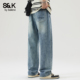 班尼路SK简约垂感舒适直筒牛仔裤 男YS 显瘦休闲长裤 男秋季 男阔腿裤