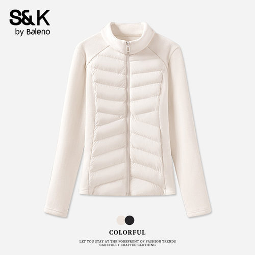 班尼路S&K系列立领保暖外套女2025冬新款冲锋衣内胆修身开衫上衣Q