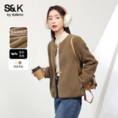 班尼路S&K系列加绒外套女2025冬季 保暖内胆韩系小个子休闲上衣女Q
