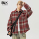 宽松时尚 班尼路SK格子长袖 百搭休闲外套男YS 2025秋季 新款 衬衫 男士