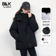 冬季 班尼路S&K系列黑色棉服女款 2025新款 加厚保暖通勤百搭面包服N