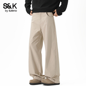 男士 休闲时尚 春季 班尼路SK简约风宽松直筒裤 款 垂感阔腿裤 长裤 子YS