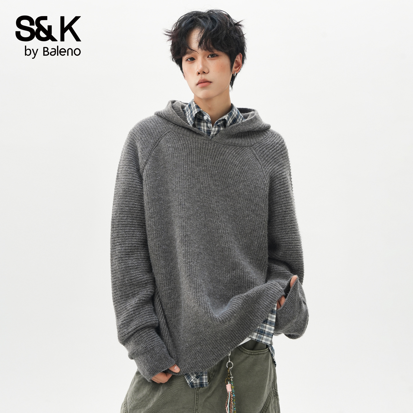 班尼路SK连帽毛衣男秋冬季慵懒风