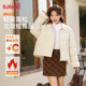 加厚夹棉面包服冬季 班尼路米色毛领棉服女款 2026新款 超好看棉袄H