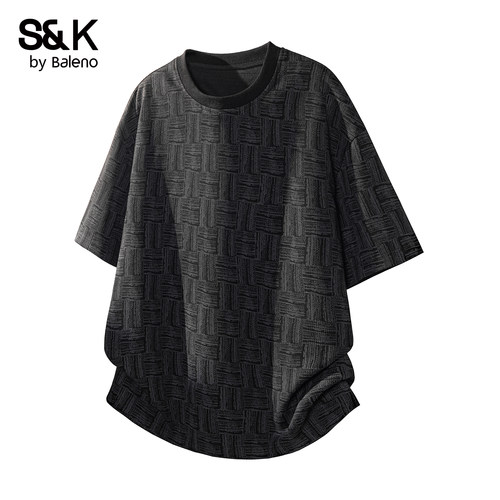 班尼路SK夏季薄款格纹短袖T恤男