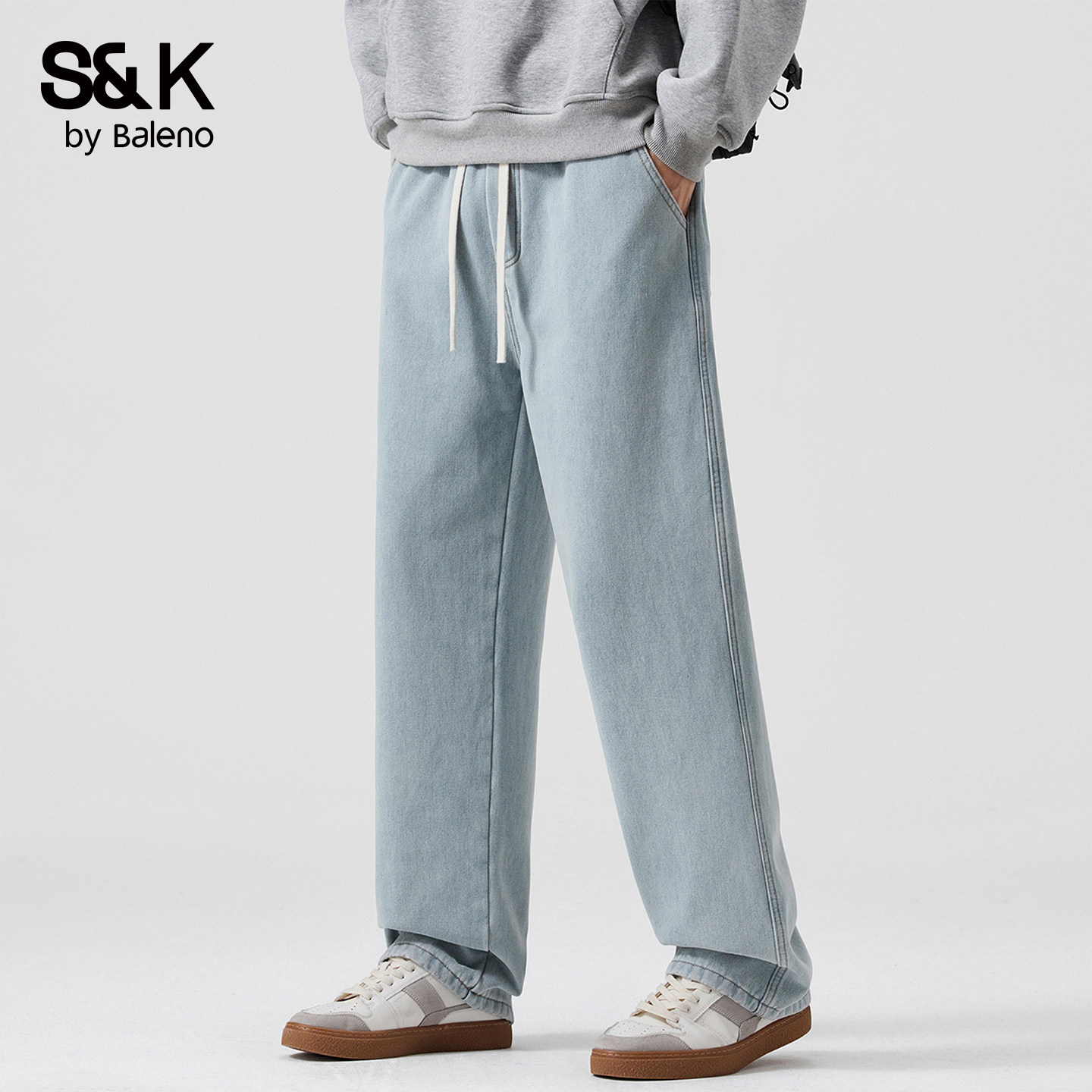 班尼路S&K系列春季牛仔裤男宽松春季直筒时尚百搭潮流男士长裤YS - baleno班尼路官方旗舰店出品