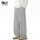 长裤 班尼路SK美式 春季 松紧腰抽绳宽松时尚 复古慵懒风阔腿裤 男士