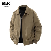 工装 班尼路SK美式 复古飞行夹克男翻领冬季 风多口袋休闲外套上衣YS