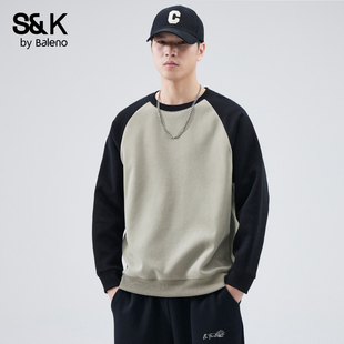 长袖 班尼路SK重磅卫衣男士 新款 2025秋季 百搭圆领上衣男MS 潮牌厚款
