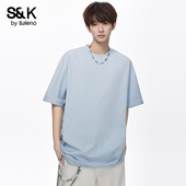班尼路SK休闲风短袖 简约圆领宽松潮牌上衣YS 2026新款 T恤夏季 男士