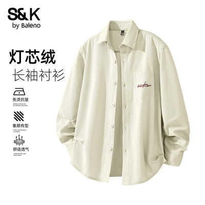 班尼路S&K灯芯绒衬衫男款秋季