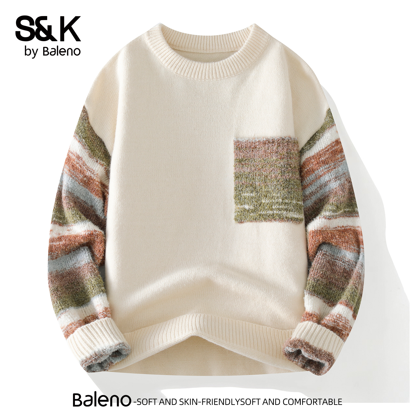 班尼路SK圆领毛衣男士2025秋冬季