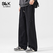 裤 班尼路SK纯棉休闲裤 子YS 秋季 宽松直筒阔腿百搭工装 男士 2025新款