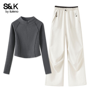 裤 班尼路S&K系列巨好看套装 工装 打底衫 穿搭两件套H 女2025秋冬新款