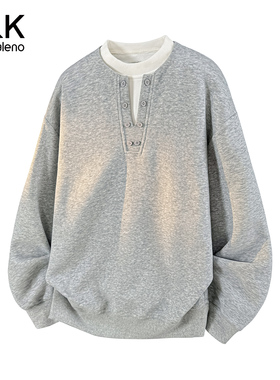 班尼路SK春夏新款假两件圆领卫衣男青年潮牌时尚百搭舒适T恤男YS