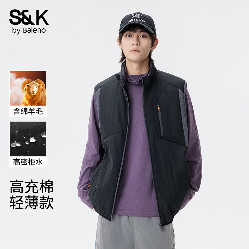 班尼路轻薄绵羊毛马甲外套男士