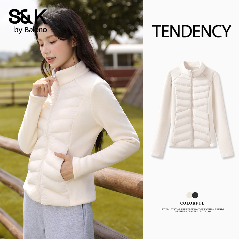 班尼路S&K系列冲锋衣内胆女秋冬轻薄修身运动外套保暖修身夹克女Q
