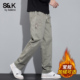 休闲裤 男宽松直筒2026新款 加绒加厚春季 班尼路SK秋冬工装 裤 子男YS
