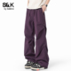 风褶皱阔腿裤 裤 男士 款 班尼路SK工装 潮牌时尚 春季 宽松休闲长裤 子YS