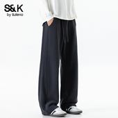 水洗卫裤 男2026新款 宽松直筒阔腿运动休闲大码 班尼路SK美式 长裤