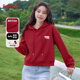 班尼路红色连帽卫衣女2025秋冬新款 柔软亲肤小个子短款 休闲上衣Q