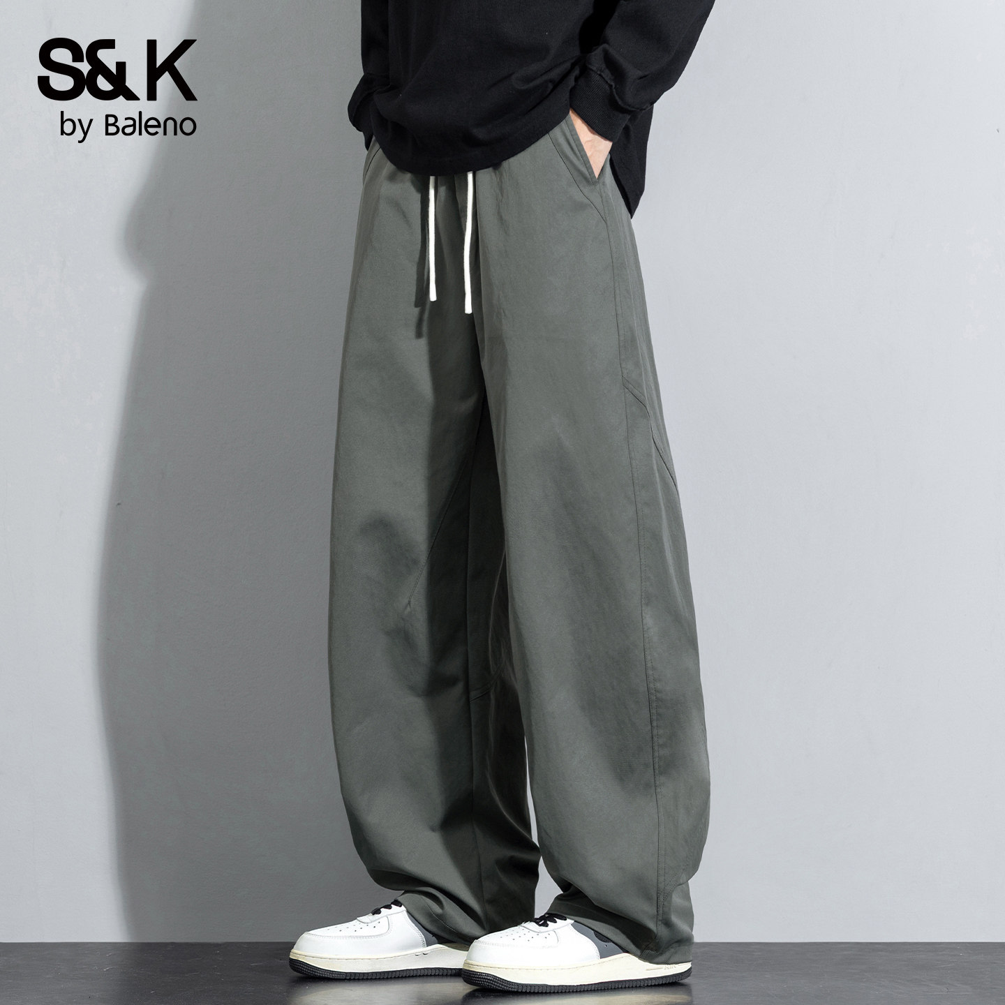 班尼路SK美式弯刀休闲裤男士宽松直筒工装秋季新款阔腿运动长裤YS,男装,休闲裤,淘宝优惠券,粉丝福利购,淘宝优惠卷