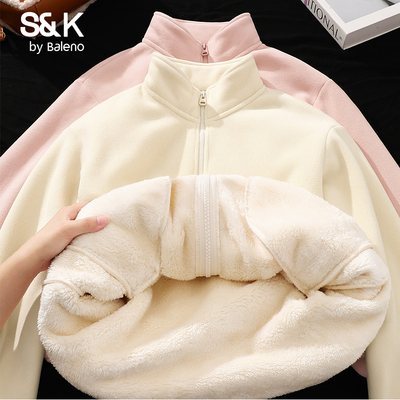 班尼路S&K系列毛绒绒外套女2025新款冬季加绒加厚外套冲锋衣内胆M