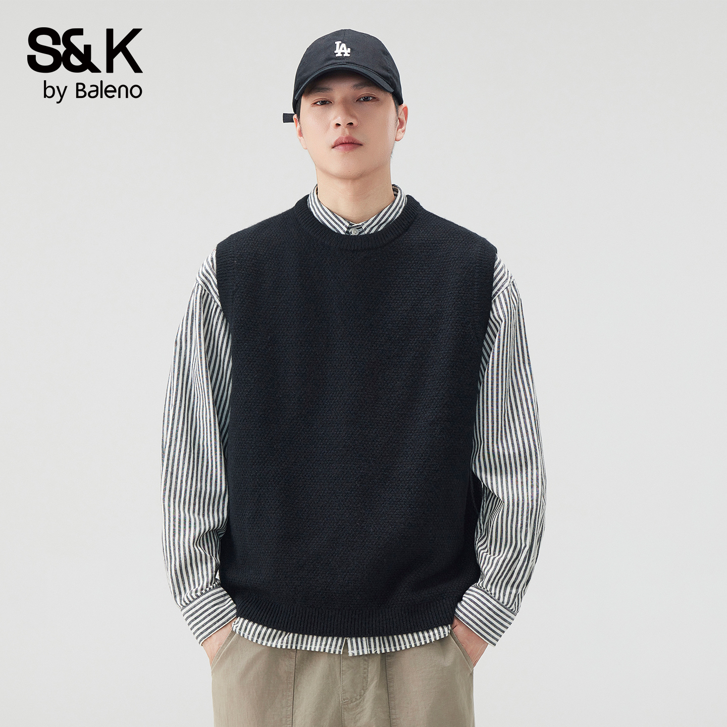 班尼路SK针织背心毛衣男秋冬新款