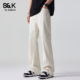 高街白色牛仔裤 男2025新款 夏季 班尼路美式 微喇潮牌直筒休闲长裤