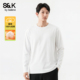 男t恤秋冬季 美式 高级白色打底衫 班尼路SK纯棉长袖 男士 内搭上衣服A