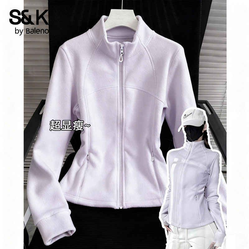 班尼路S&K系列立领双面绒修身外套女款秋冬新款收腰显瘦百搭上衣Q