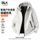 运动拒水保暖开衫 班尼路S&K软壳加绒外套男款 冬季 夹克休闲上衣男A