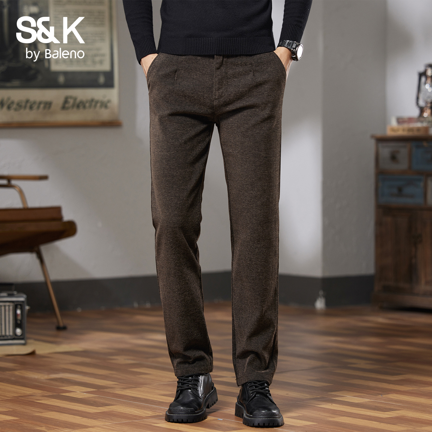 班尼路2025新款秋季厚款休闲裤男