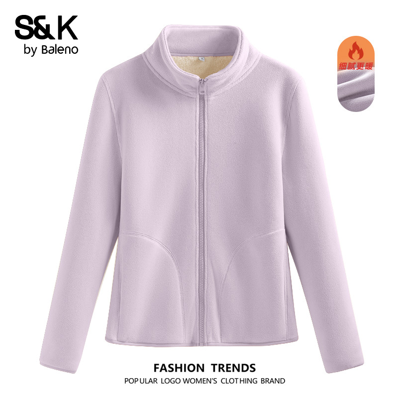 班尼路S&K系列紫色修身加绒外套