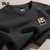 男款 夏季 点赞熊猫半袖 班尼路S&K系列重磅t恤短袖 男士 华夫格体恤A