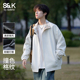 班尼路格纹夹克男士 外套男款 春秋2026新款 潮牌撞色立领宽松工装