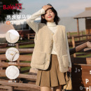 班尼路卡其色两面穿叠穿摇粒绒马甲女2025冬季 内搭保暖上衣H 新款