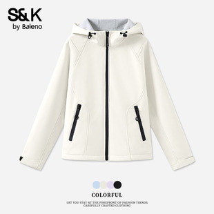 班尼路S&K系列早秋外套女2025新款 三防女士高级防水加绒夹克N 秋季