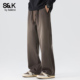 新款 男装 休闲裤 班尼路SK秋季 男宽松美式 直筒裤 潮牌帅气阔腿长裤