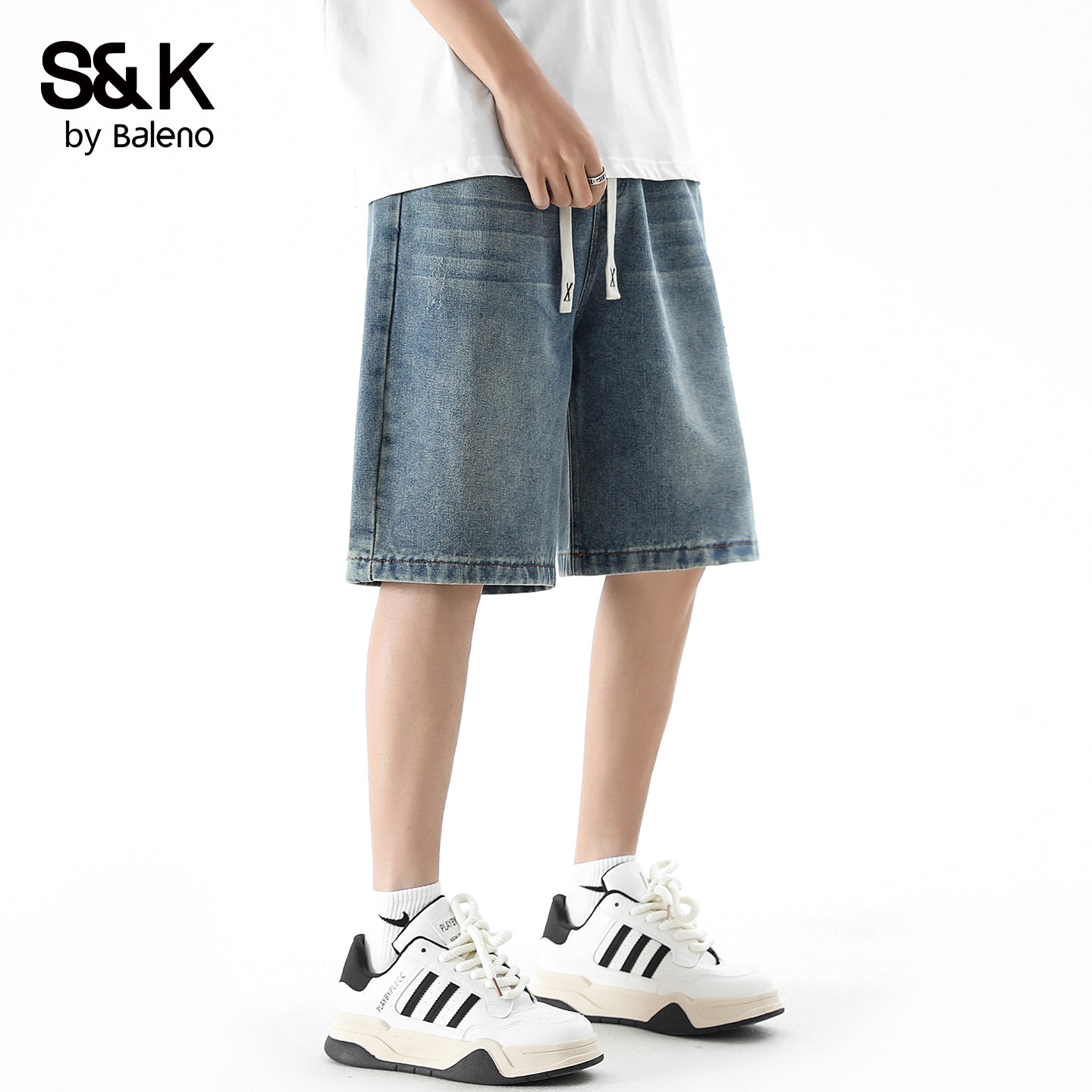 班尼路SK夏季美式休闲牛仔短裤男图片