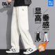 男士 宽松直筒加绒休闲裤 纯色抽绳长裤 班尼路SK春季 百搭垂感裤 子YS