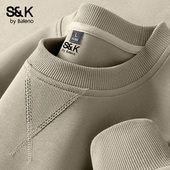 爆款 2025新款 圆领打底衫 班尼路SK加绒卫衣男款 男秋冬季 无帽外套ZB