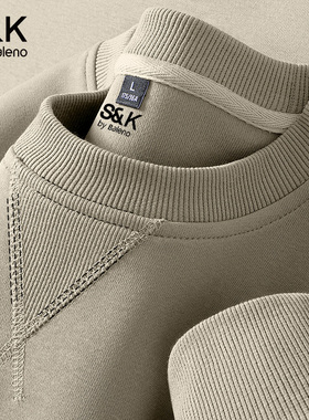 班尼路SK加绒卫衣男款爆款2025新款圆领打底衫男秋冬季无帽外套ZB