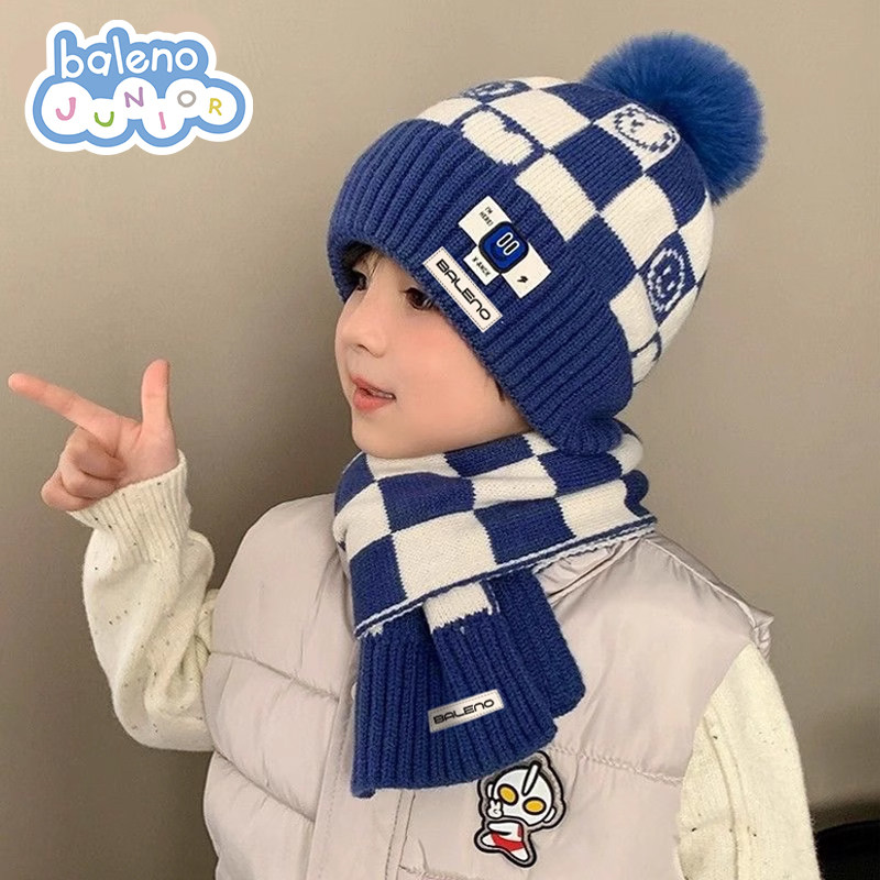 班尼路儿童帽子韩版格纹毛线帽女童保暖中大童帽子围巾套装新款O,服饰配件/皮带/帽子/围巾,二件套,淘宝优惠券,粉丝福利购,淘宝优惠卷