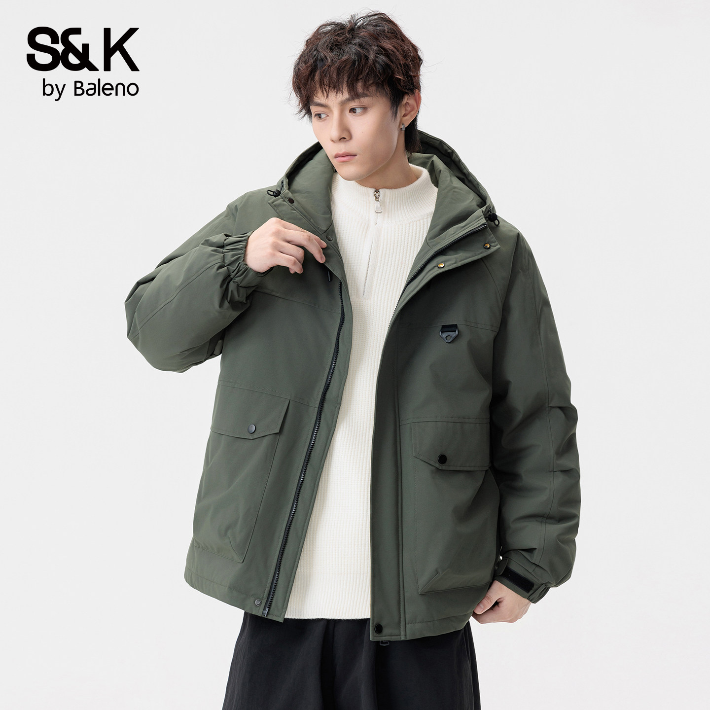 班尼路SK冬季款棉服工装风连帽棉衣男士加厚保暖防寒多口袋外套YS,男装,棉衣,淘宝优惠券,粉丝福利购,淘宝优惠卷