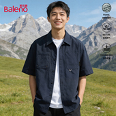班尼路短袖 透气衬衣YG 宽松休闲翻领上衣外套夏季 衬衫 男2026新款