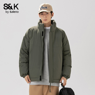 宽松冬装 厚款 立领外套潮流休闲棉服MS 秋冬季 班尼路SK保暖棉衣男士