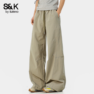 美式 垂感宽松直筒休闲长裤 风工装 男2026新款 阔腿裤 班尼路SK夏季