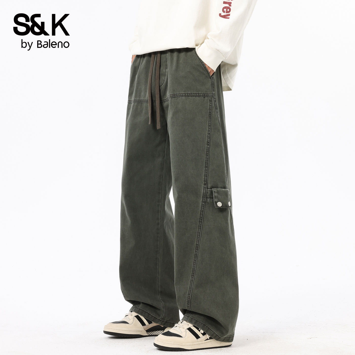 班尼路秋冬新款宽松直筒休闲裤男