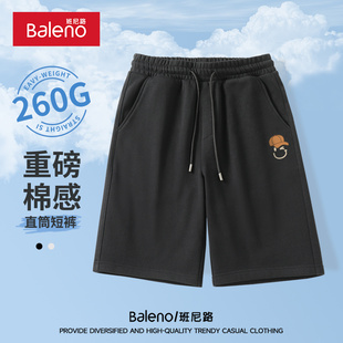 休闲短裤 男2024新款 创意微笑帽沙滩裤 子 班尼路夏季 重磅纯棉男士 裤